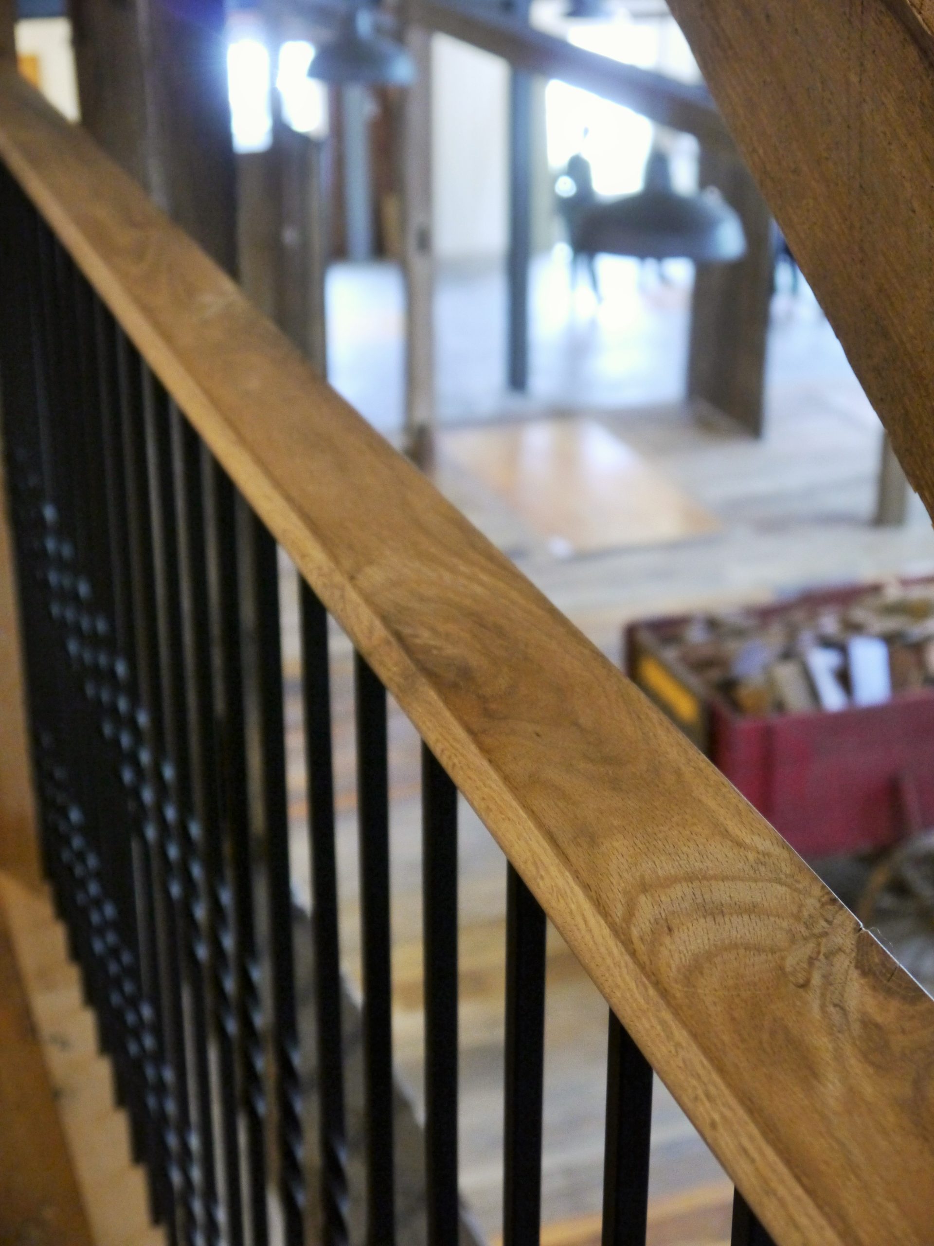 Reclaimed handrails are a great addition to any stairway